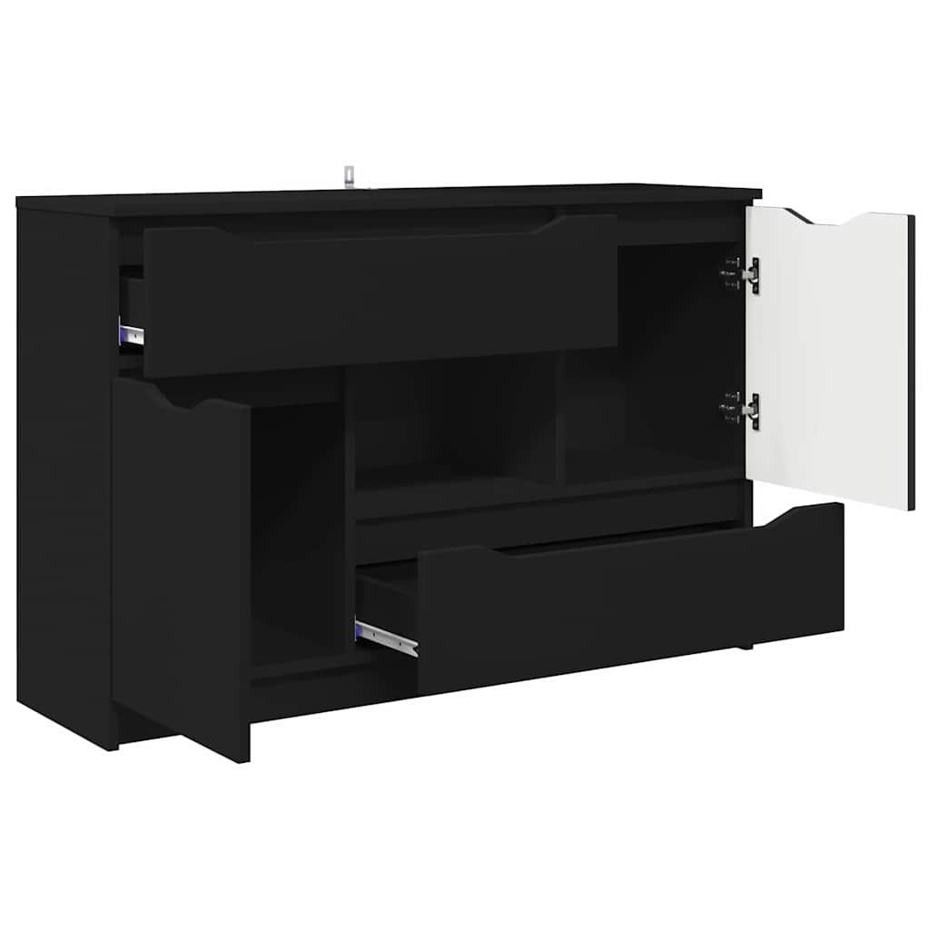 Buffet avec tiroir Noir 100 x 30 x 65,6 Bois d'ingénierie