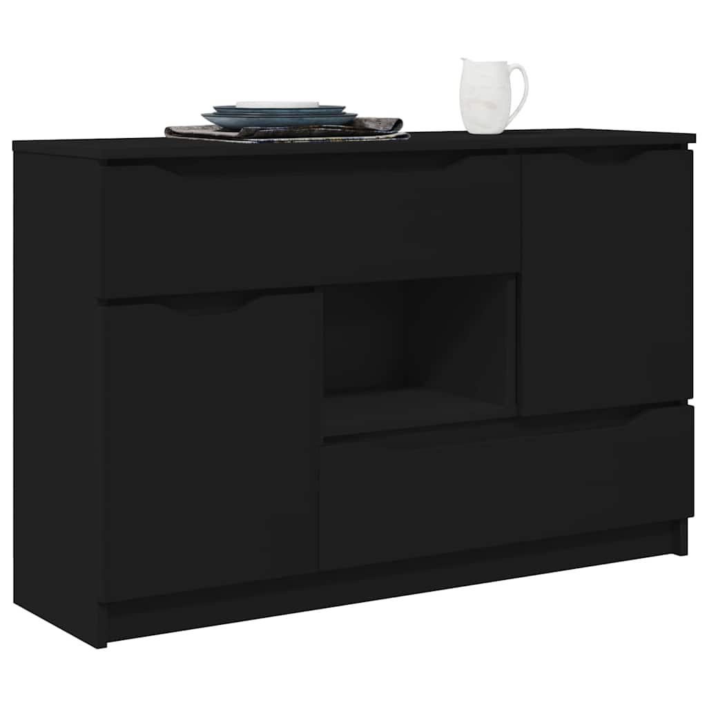Buffet avec tiroir Noir 100 x 30 x 65,6 Bois d'ingénierie