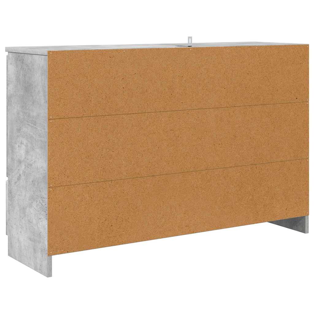 Buffet avec tiroir Gris béton 100 x 30 x 65,6 Bois d'ingénierie