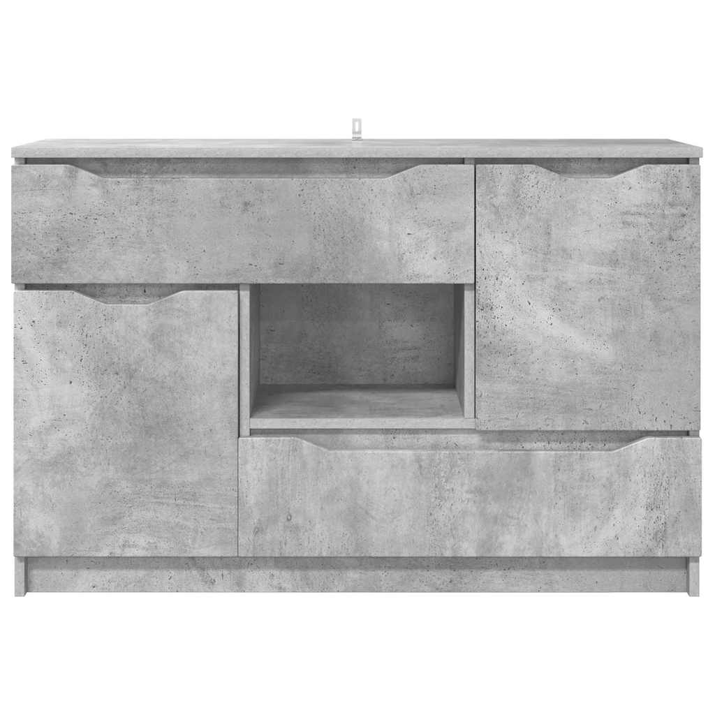 Buffet avec tiroir Gris béton 100 x 30 x 65,6 Bois d'ingénierie