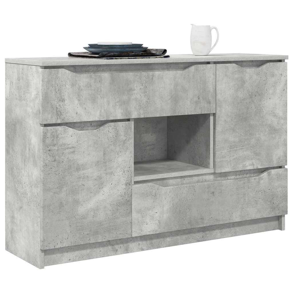 Buffet avec tiroir Gris béton 100 x 30 x 65,6 Bois d'ingénierie