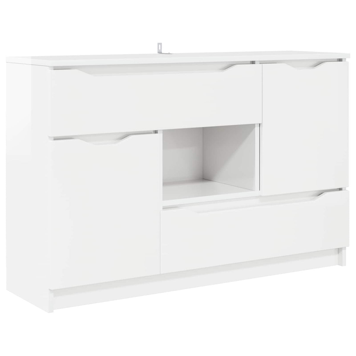 Buffet Blanc brillant 100 x 30 x 65,6 Bois d'ingénierie