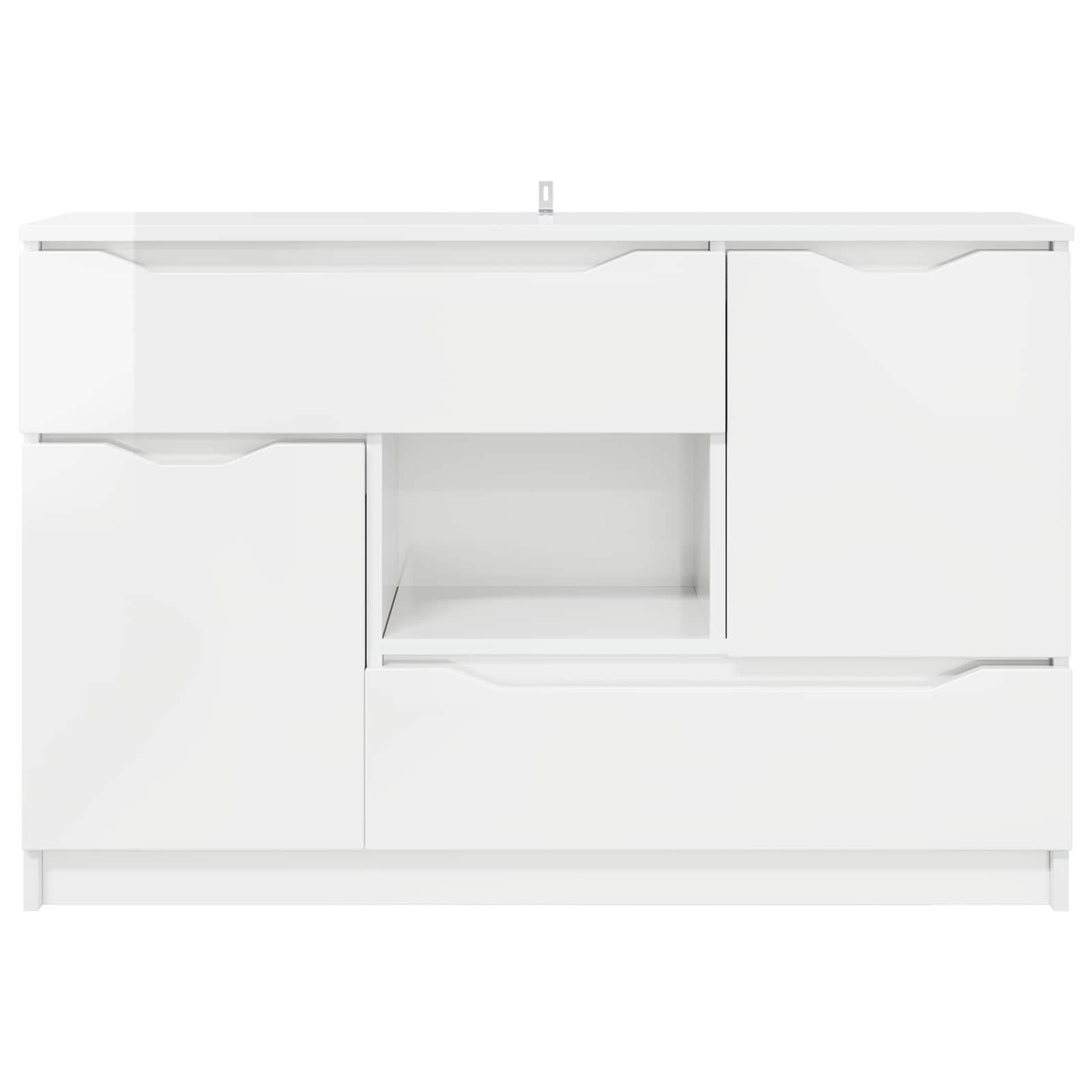 Buffet Blanc brillant 100 x 30 x 65,6 Bois d'ingénierie - XIOS