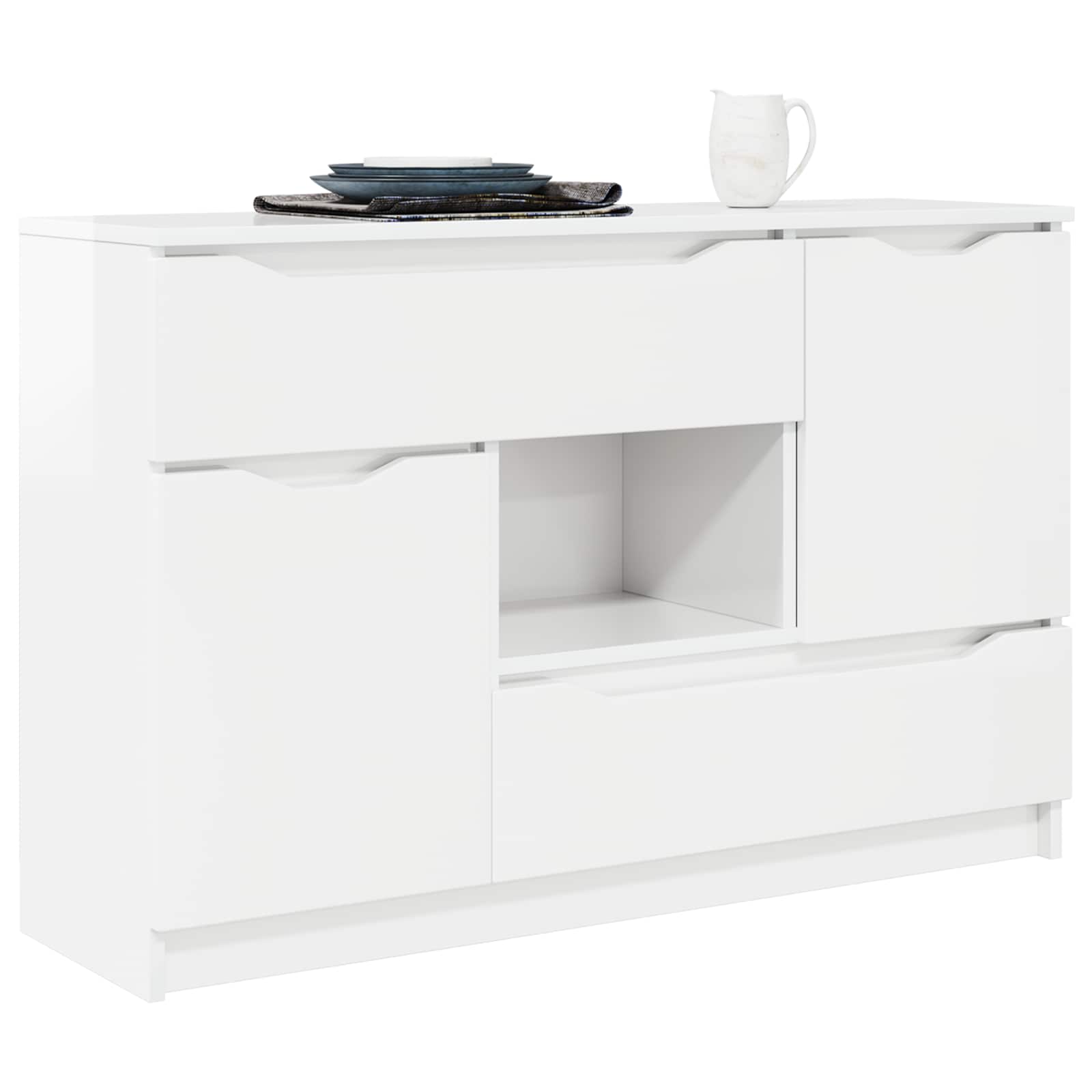 Buffet Blanc brillant 100 x 30 x 65,6 Bois d'ingénierie - XIOS