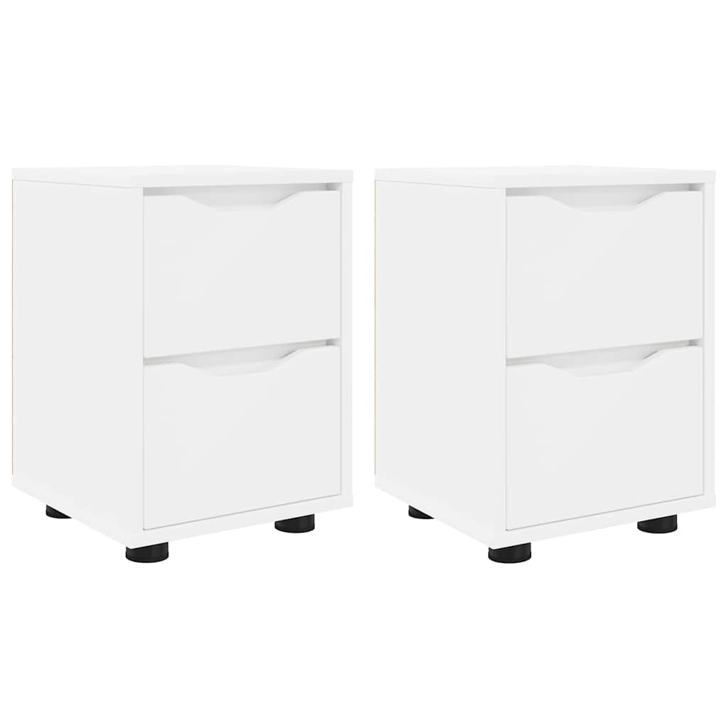 Tables de chevet avec tiroir 2 pcs Blanc 30,5 x 30 x 43 cm - XIOS