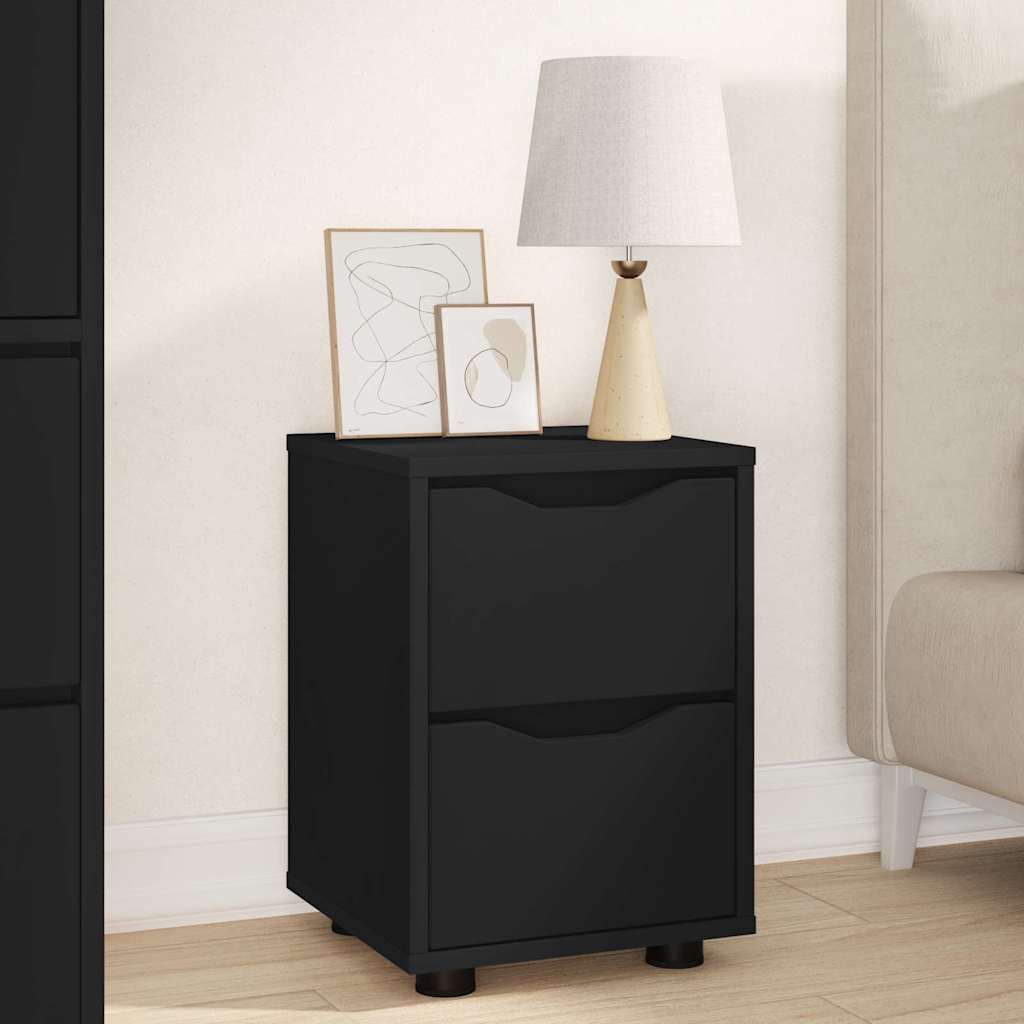 Tables de chevet 2 pcs Noir 30,5 x 30 x 43 cm Bois d'ingénierie - XIOS