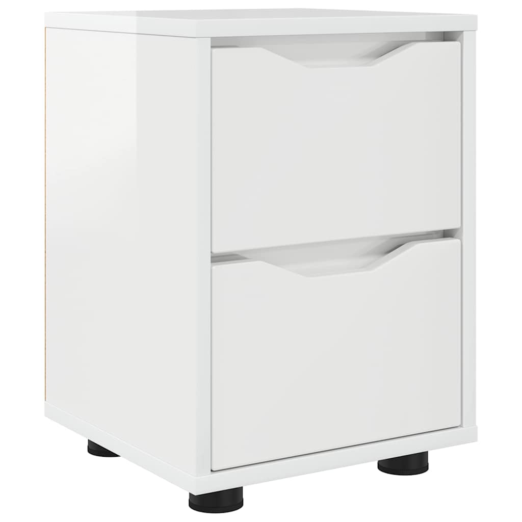 Table de chevet avec tiroir Blanc brillant 30,5 x 30 x 43 cm - XIOS