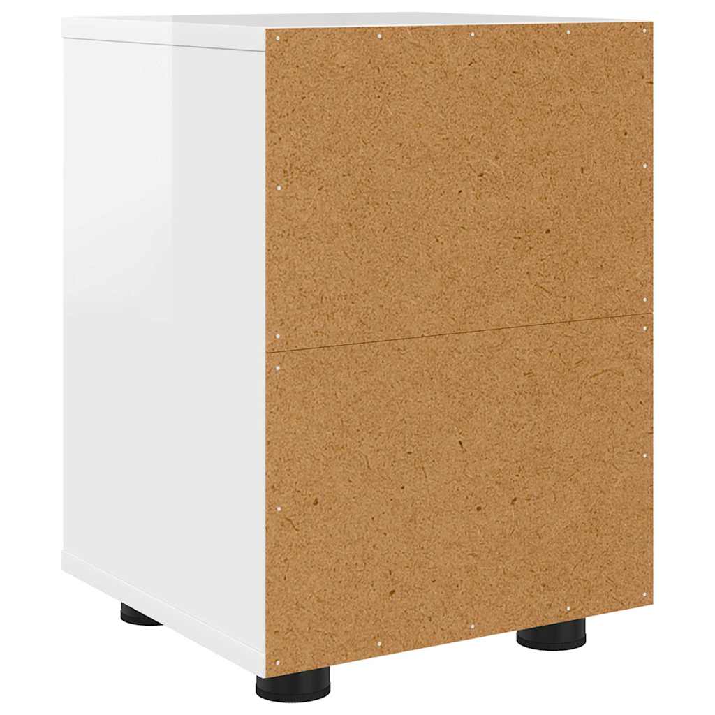 Table de chevet avec tiroir Blanc brillant 30,5 x 30 x 43 cm - XIOS