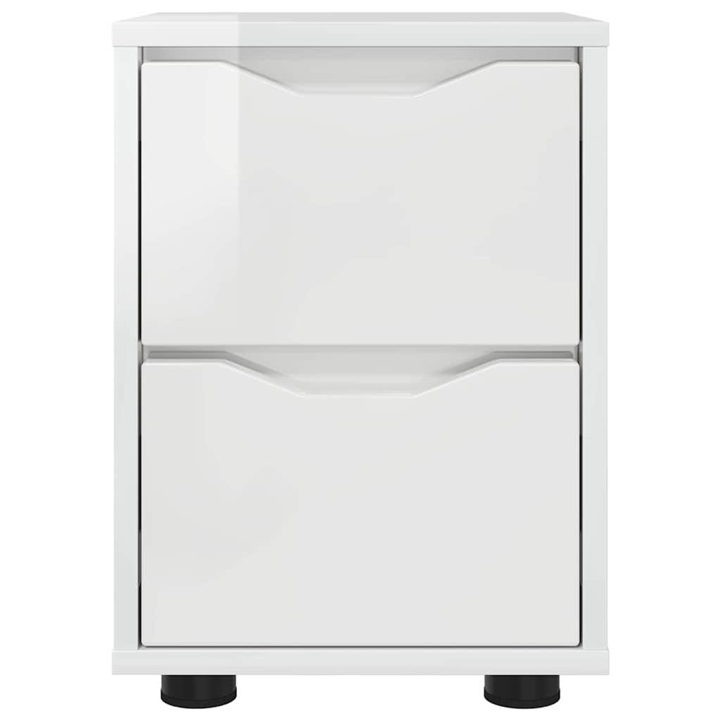 Table de chevet avec tiroir Blanc brillant 30,5 x 30 x 43 cm - XIOS