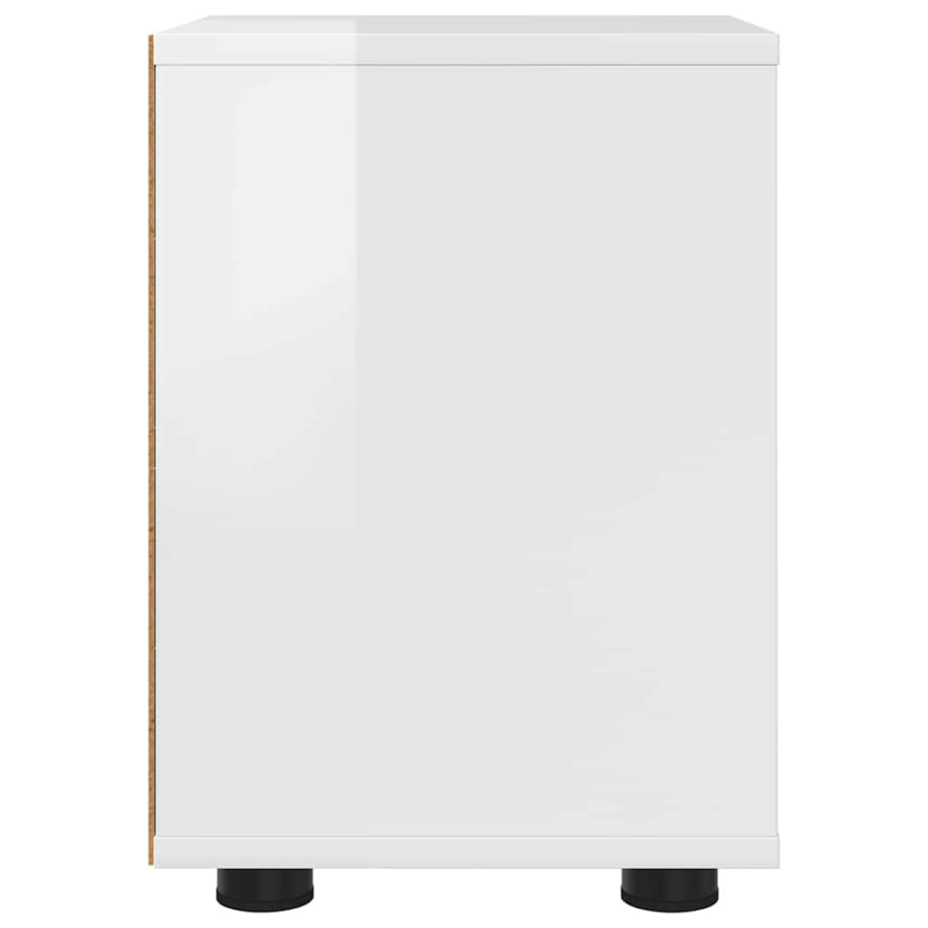 Table de chevet avec tiroir Blanc brillant 30,5 x 30 x 43 cm - XIOS