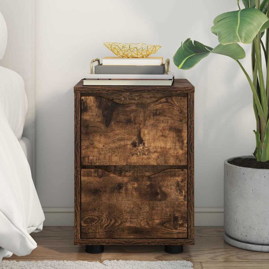 Table de chevet Chêne fumé 30,5 x 30 x 43 cm Bois d'ingénierie - XIOS