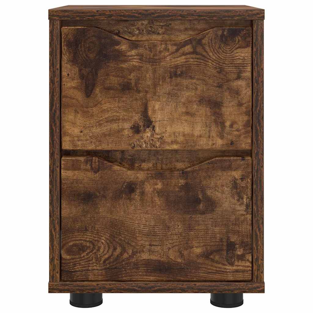 Tables de chevet avec tiroir 2 pcs Chêne fumé 30,5 x 30 x 43 cm - XIOS