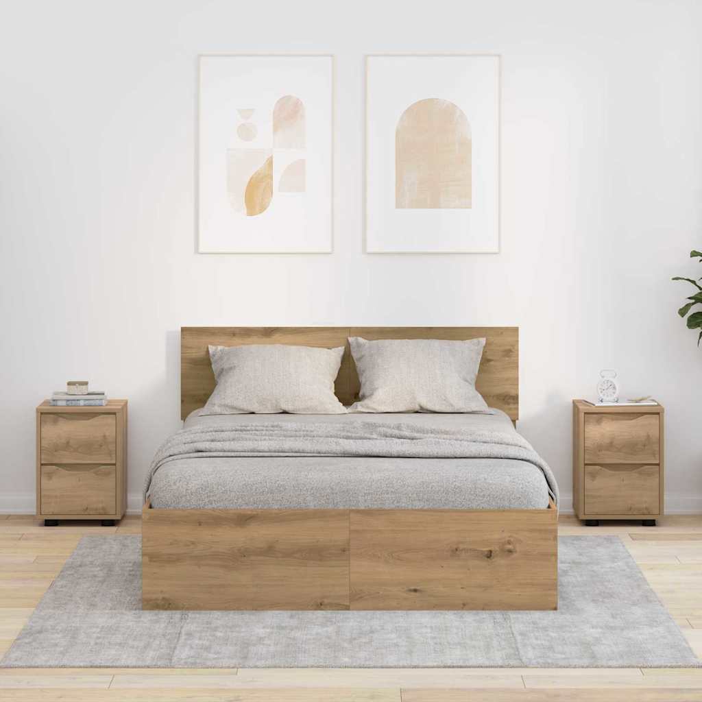 Tables de chevet 2 pcs Chêne artisanal 30,5 x 30 x 43 cm - XIOS