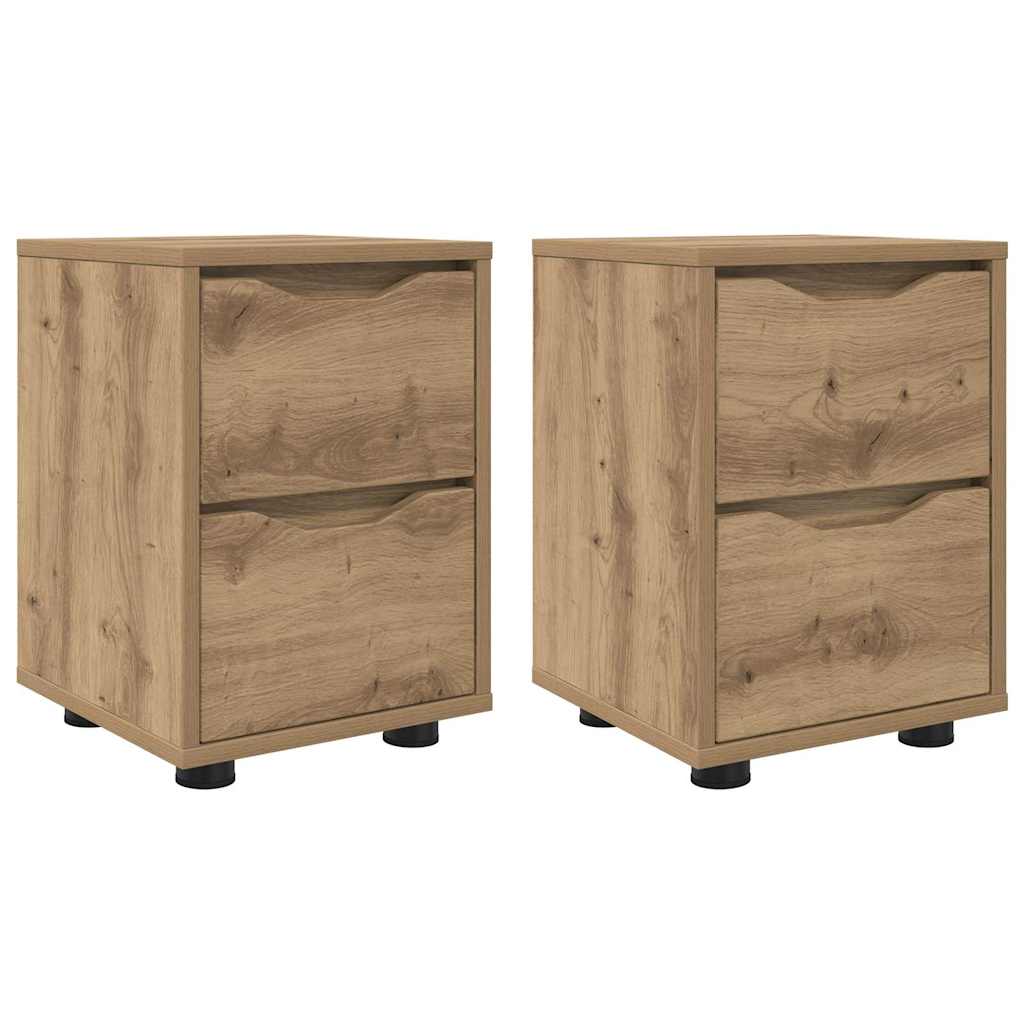 Tables de chevet 2 pcs Chêne artisanal 30,5 x 30 x 43 cm - XIOS