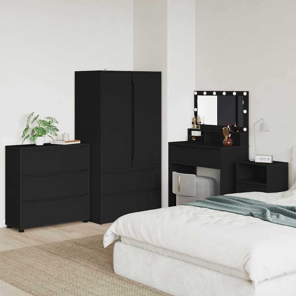 Armoire de rangement Noir 80 x 31 x 81 cm Bois d'ingénierie - XIOS