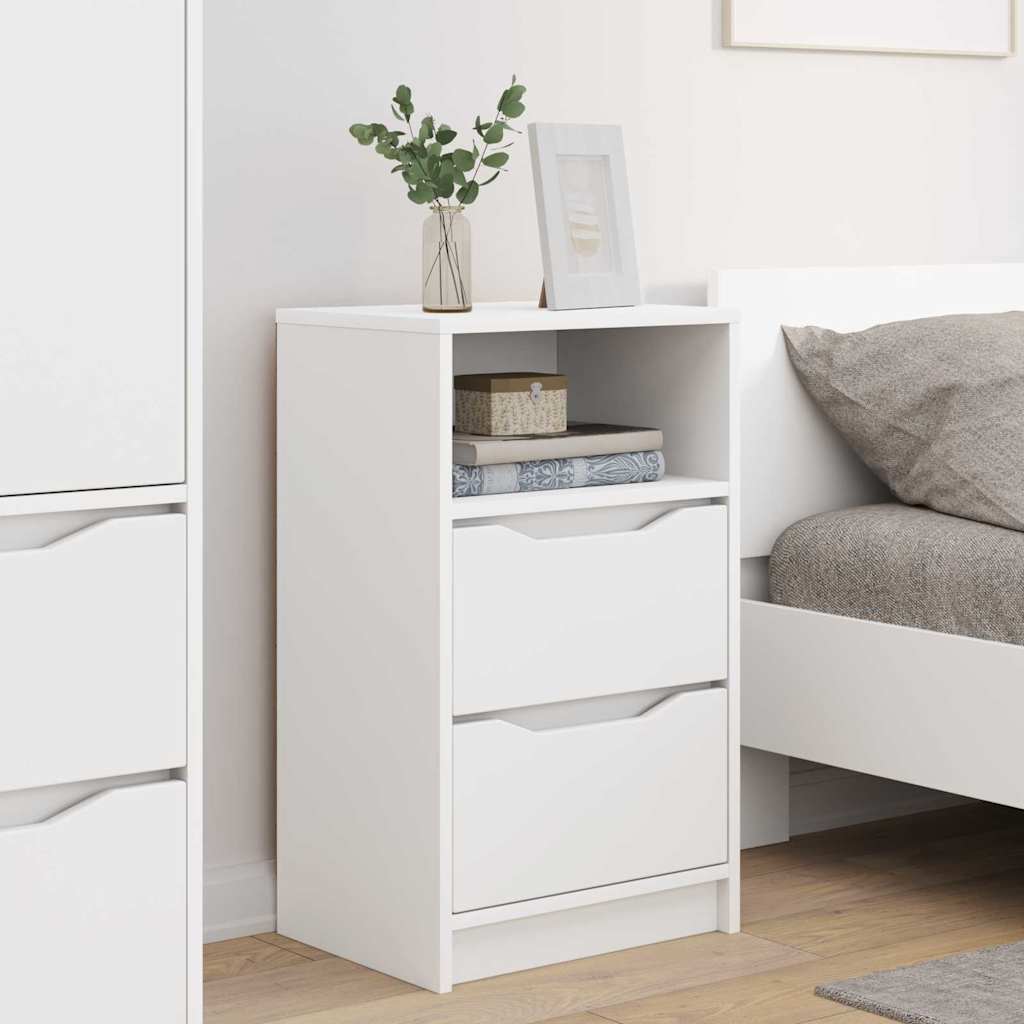 Tables de chevet 2 pcs Blanc 40 x 30 x 467 cm Bois d'ingénierie - XIOS