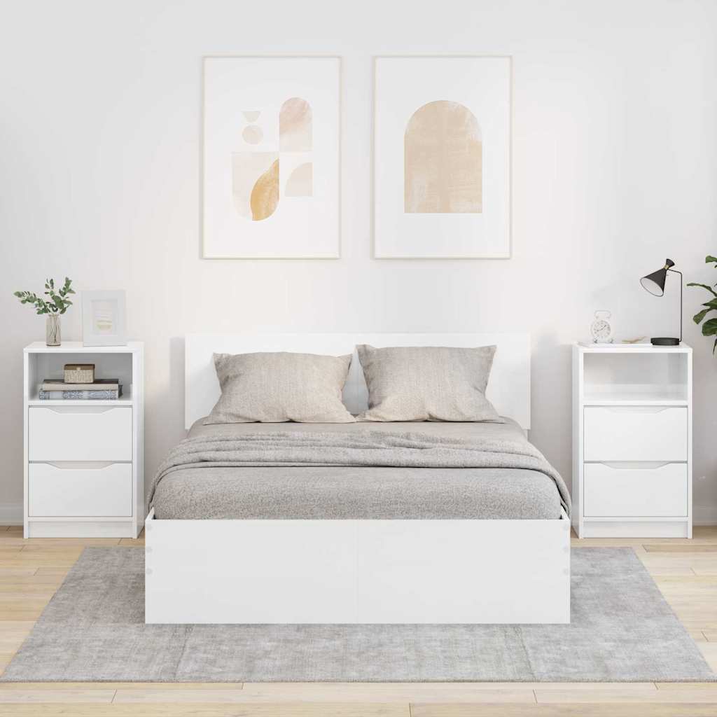 Tables de chevet 2 pcs Blanc brillant 40 x 30 x 467 cm - XIOS
