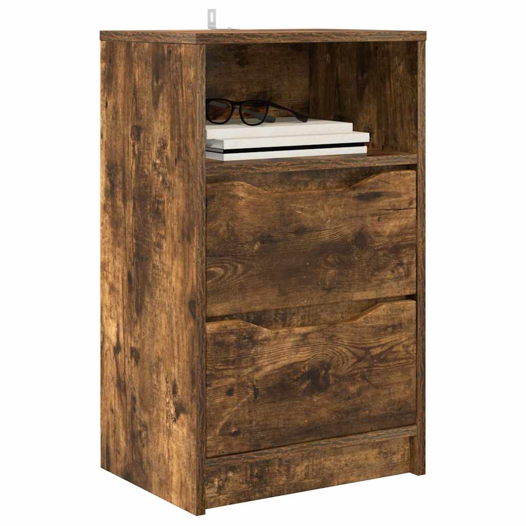 Tables de chevet avec tiroir 2 pcs Chêne fumé 40 x 30 x 467 cm - XIOS