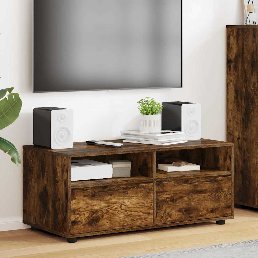 Meuble TV Chêne fumé 100 x 48 x 43 cm Bois d'ingénierie - XIOS