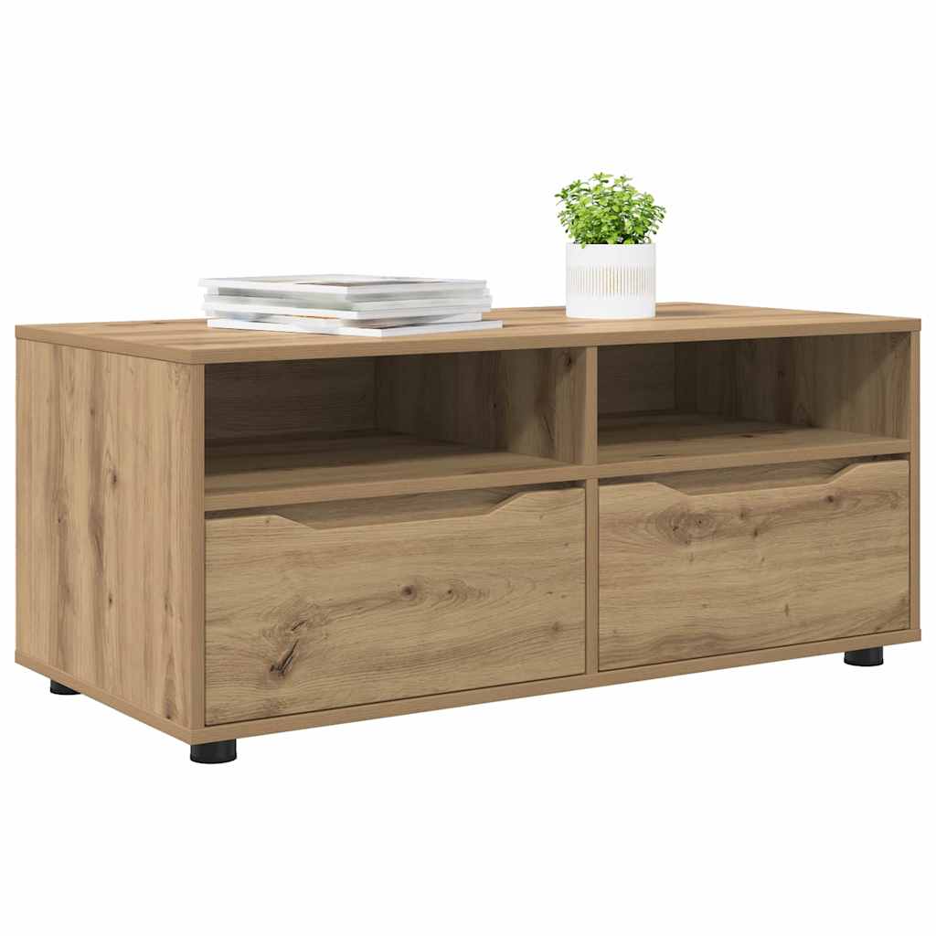 Meuble TV Chêne artisanal 100 x 48 x 43 cm Bois d'ingénierie - XIOS