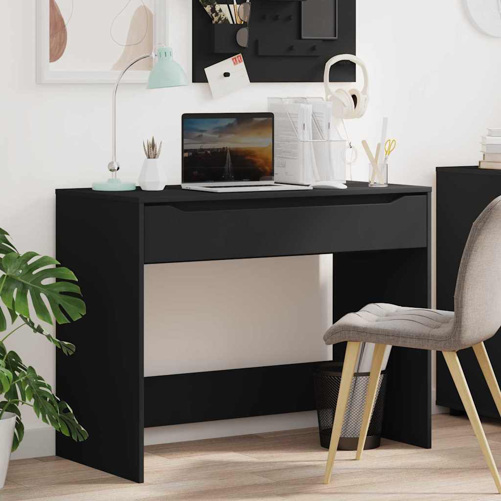 Bureau avec tiroir Noir 100 x 50 x 78 cm Bois d'ingénierie - XIOS