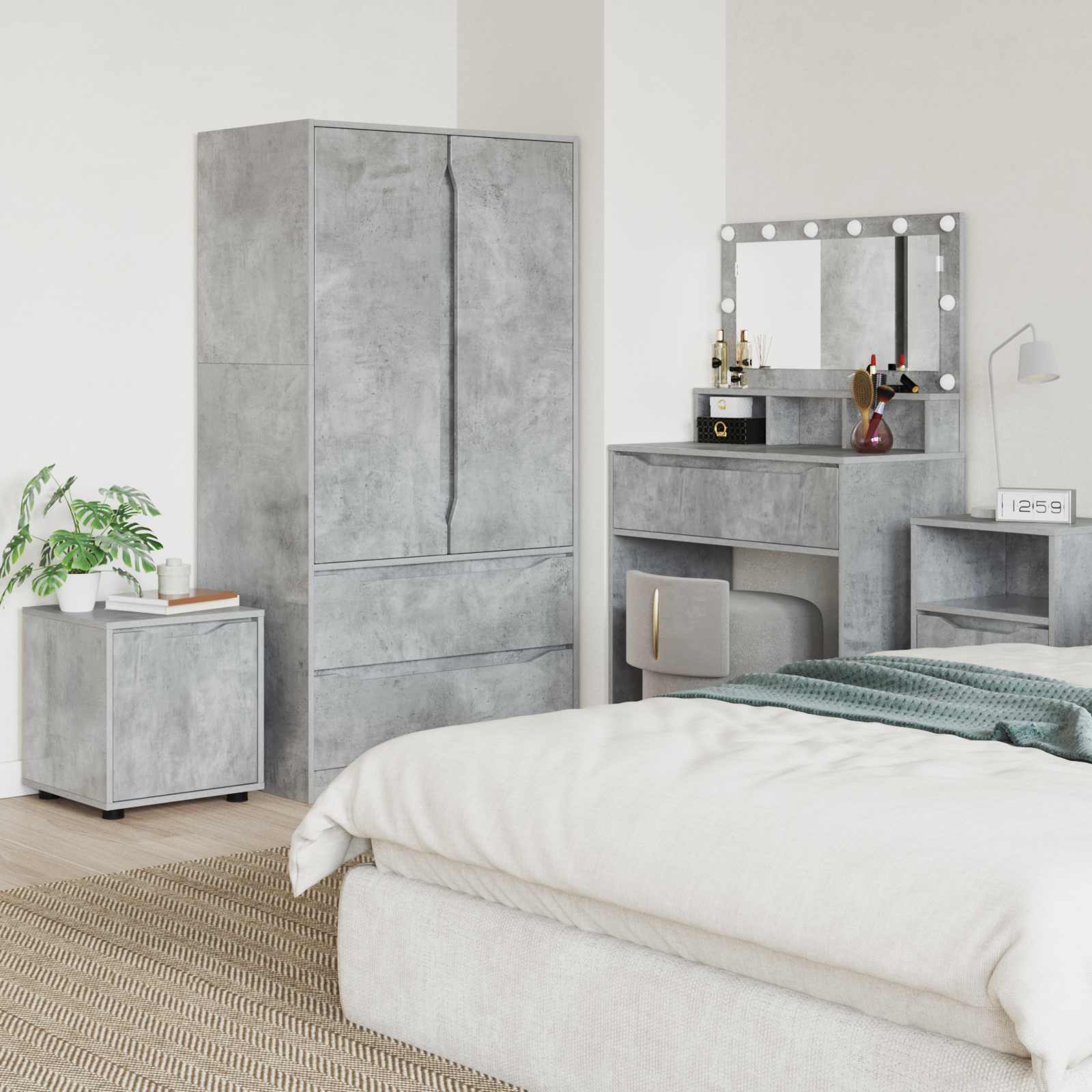 Cabinet de salle de bain Gris béton 40,5 x 40 x 44 cm - XIOS