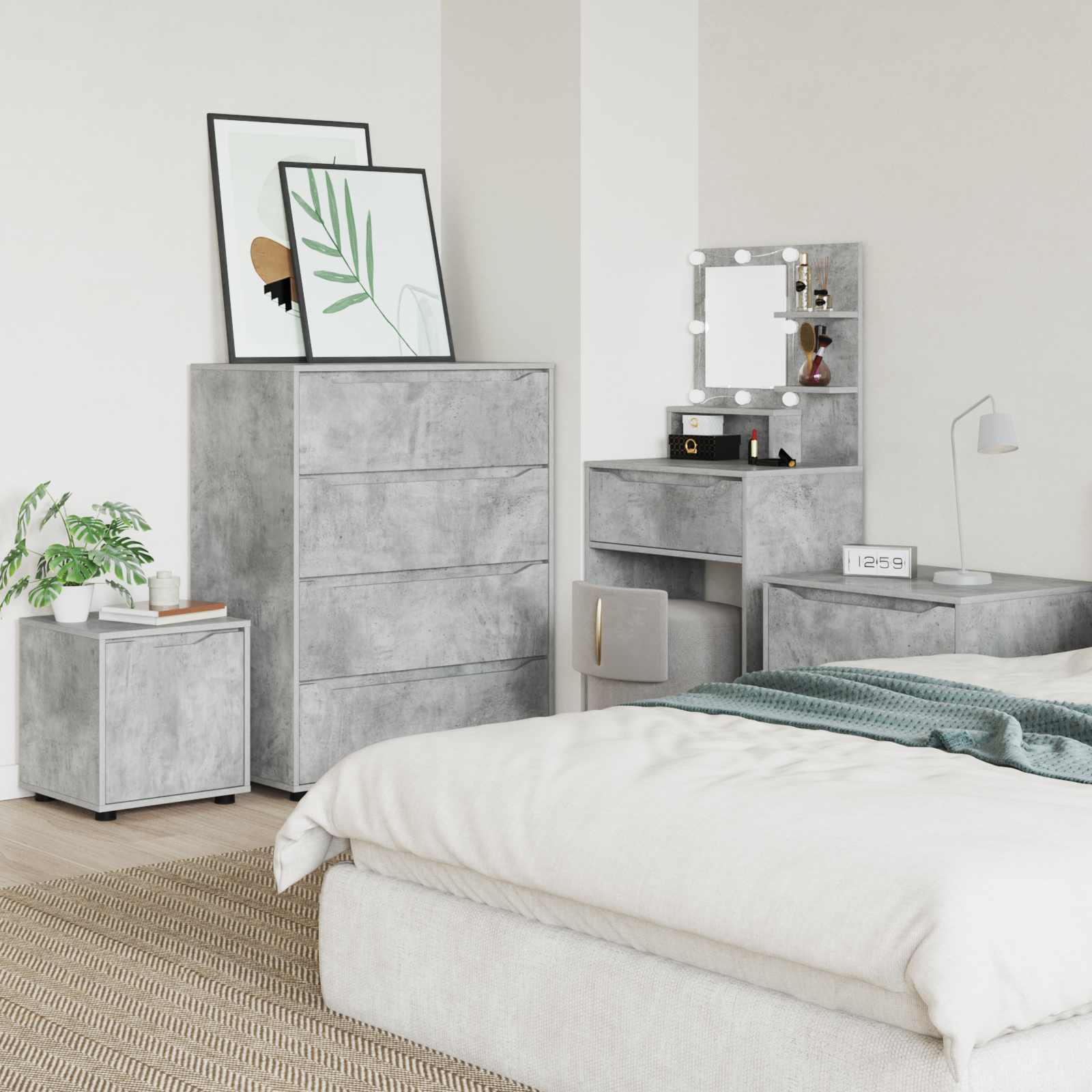 Cabinet de salle de bain Gris béton 40,5 x 40 x 44 cm - XIOS