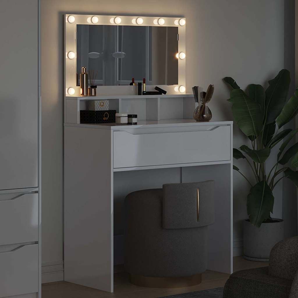 Tables de maquillage pour chambre avec tiroir Blanc brillant - XIOS