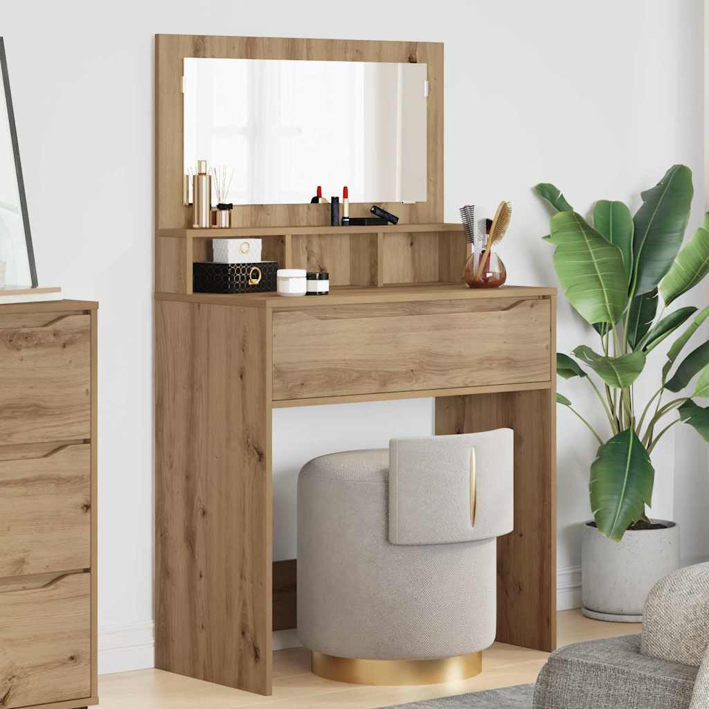 Tables de maquillage pour chambre avec tiroir Chêne artisanal - XIOS
