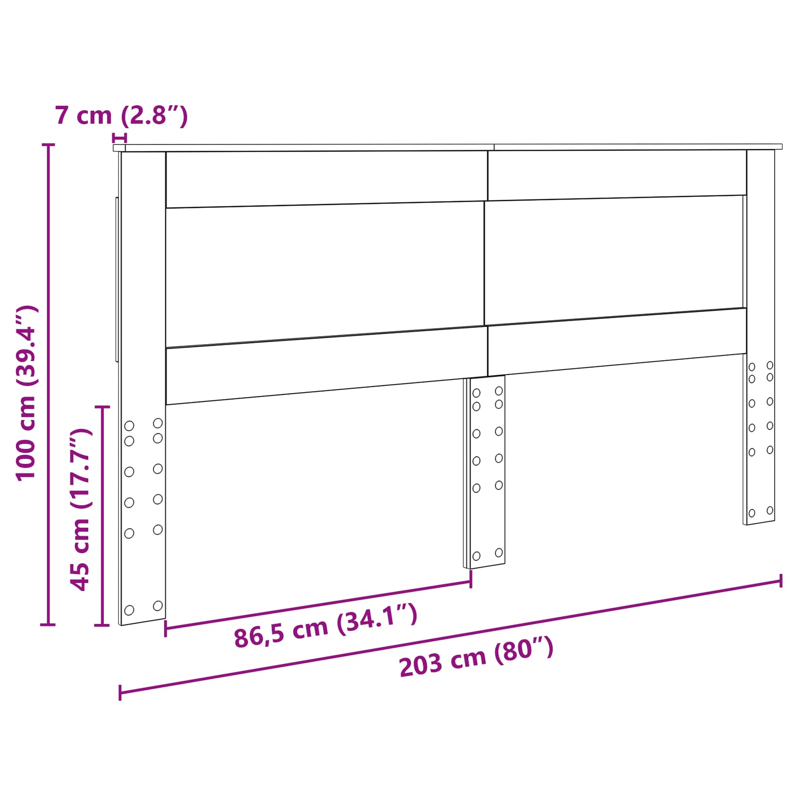 Tête de lit Gris béton 200 cm Bois d'ingénierie - XIOS
