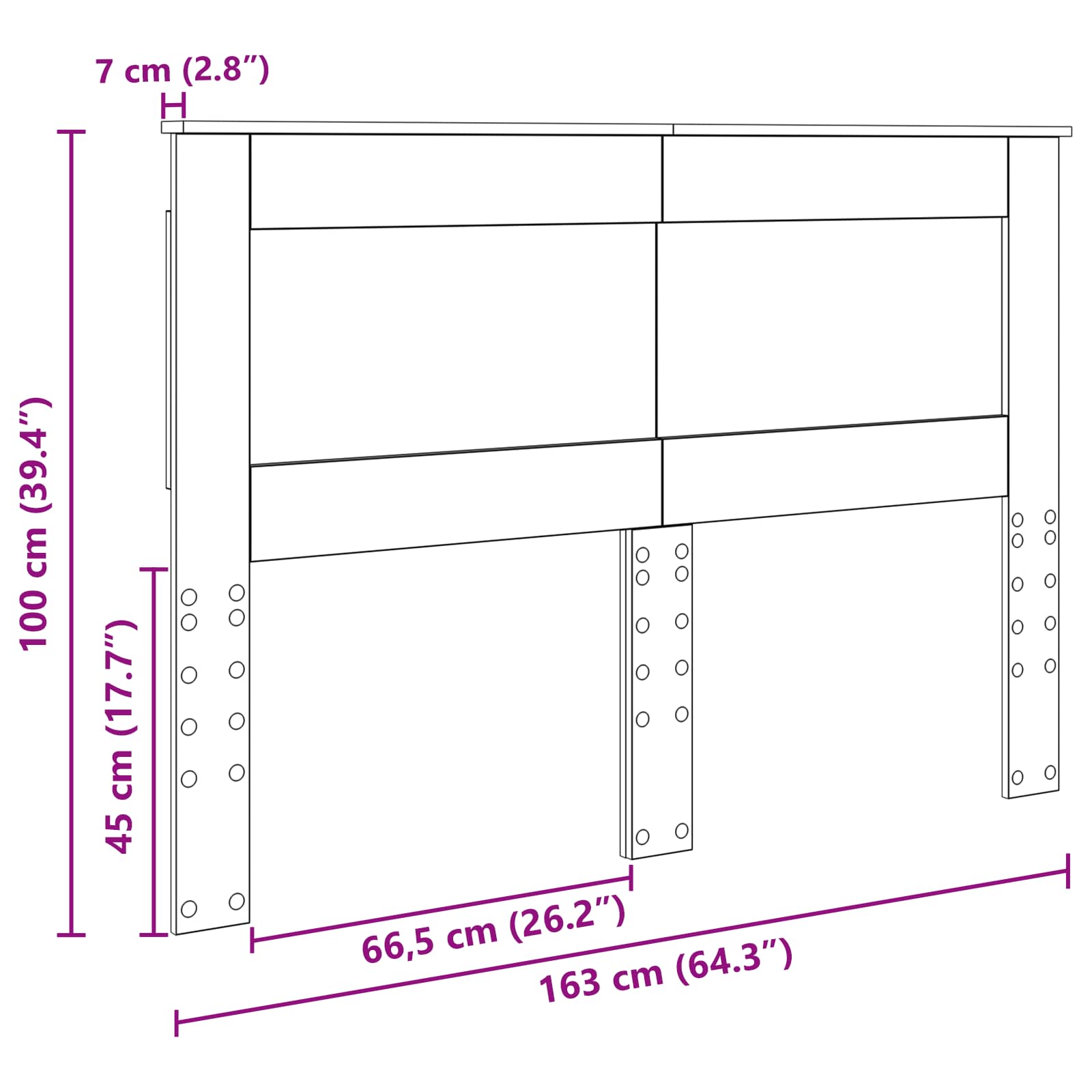 Tête de lit Chêne fumé 160 cm Bois d'ingénierie - XIOS