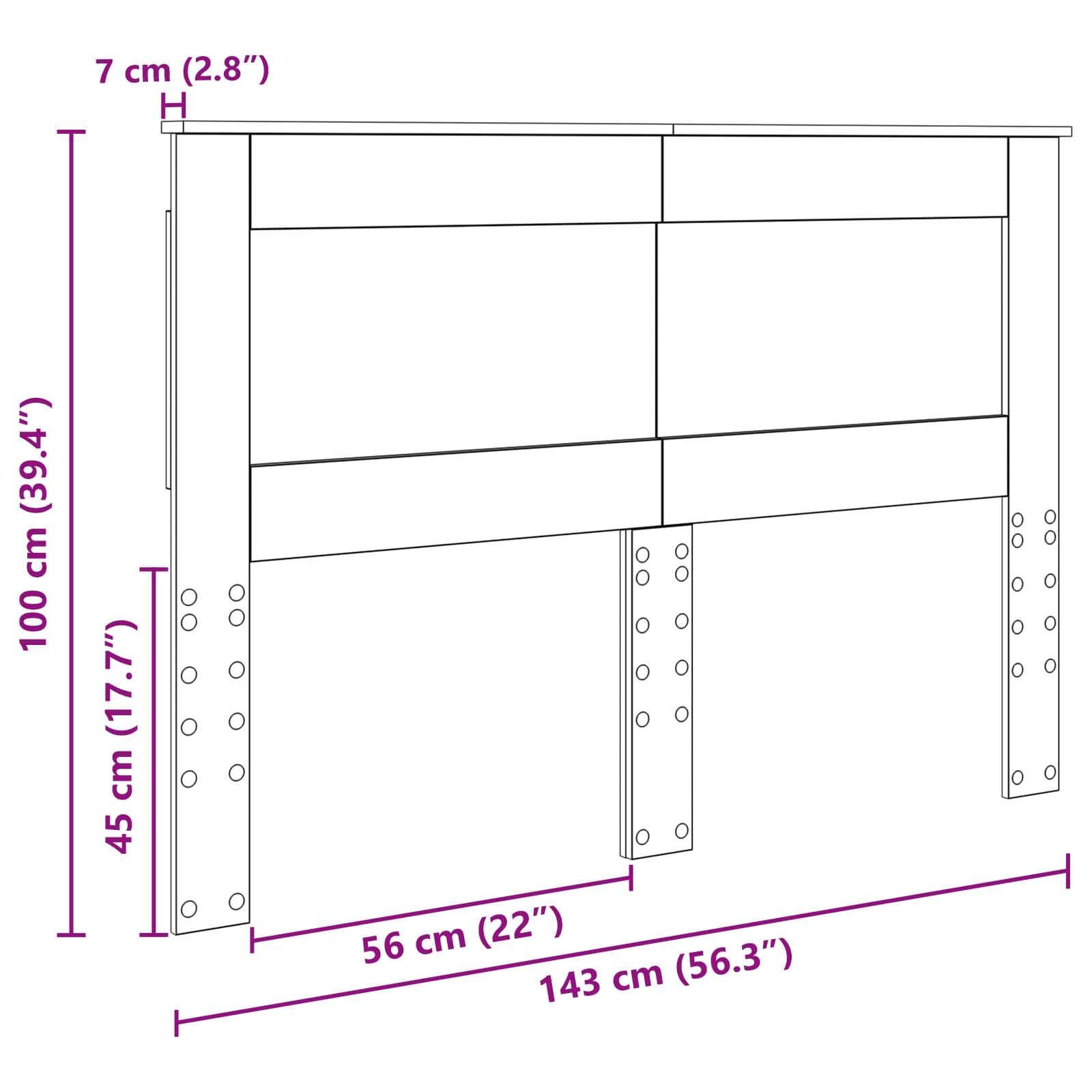 Tête de lit Chêne fumé 140 cm Bois d'ingénierie - XIOS