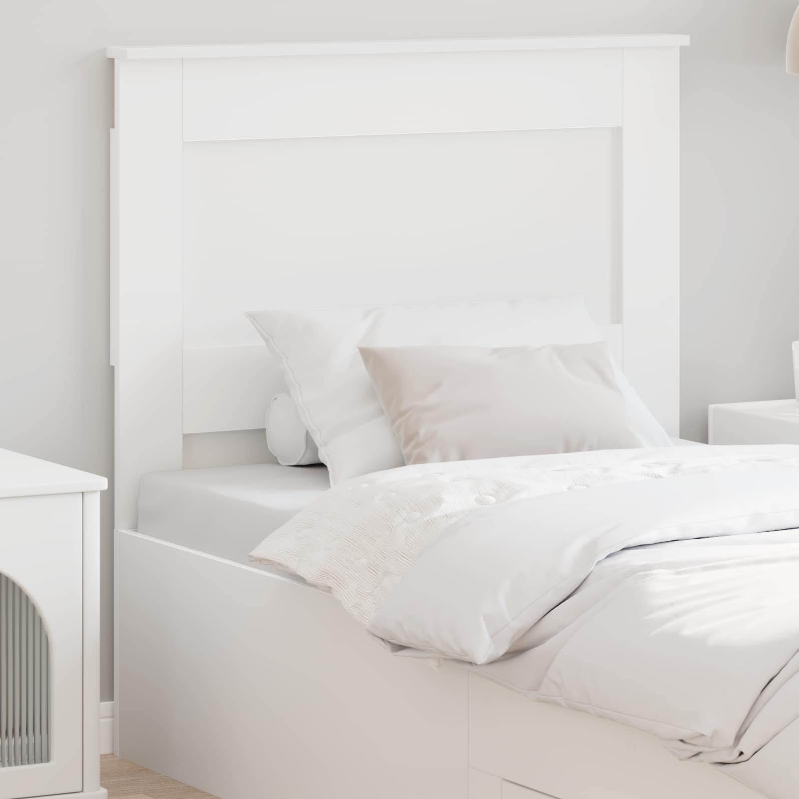 Tête de lit avec tête de lit Blanc 80 cm Bois d'ingénierie