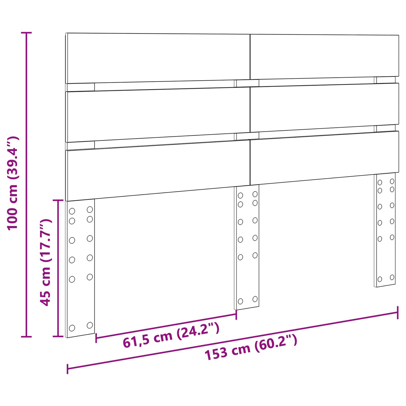 Tête de lit Chêne Sonoma 150 cm Bois d'ingénierie - XIOS