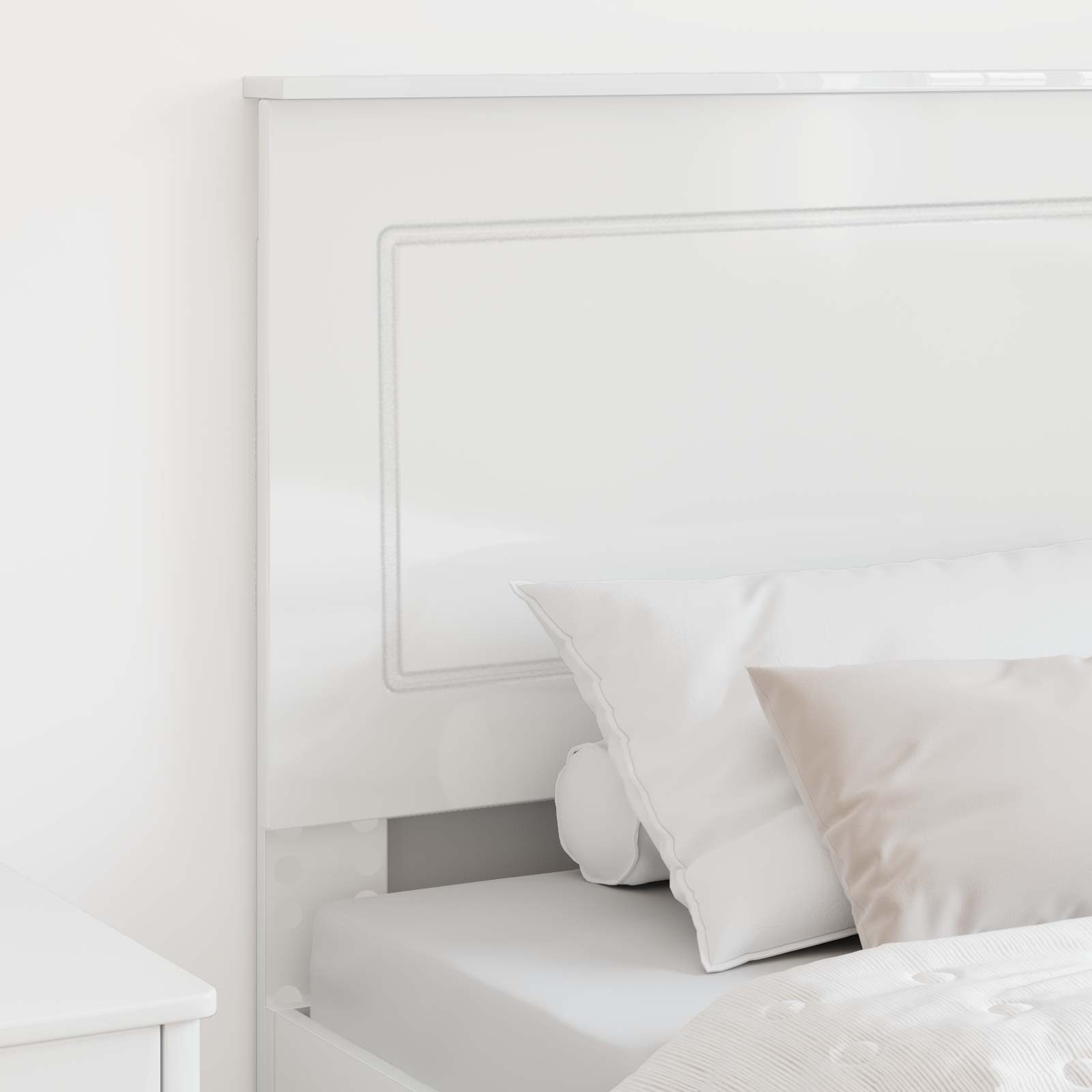 Tête de lit Blanc Brillant 100 cm Bois d’ingénierie - XIOS