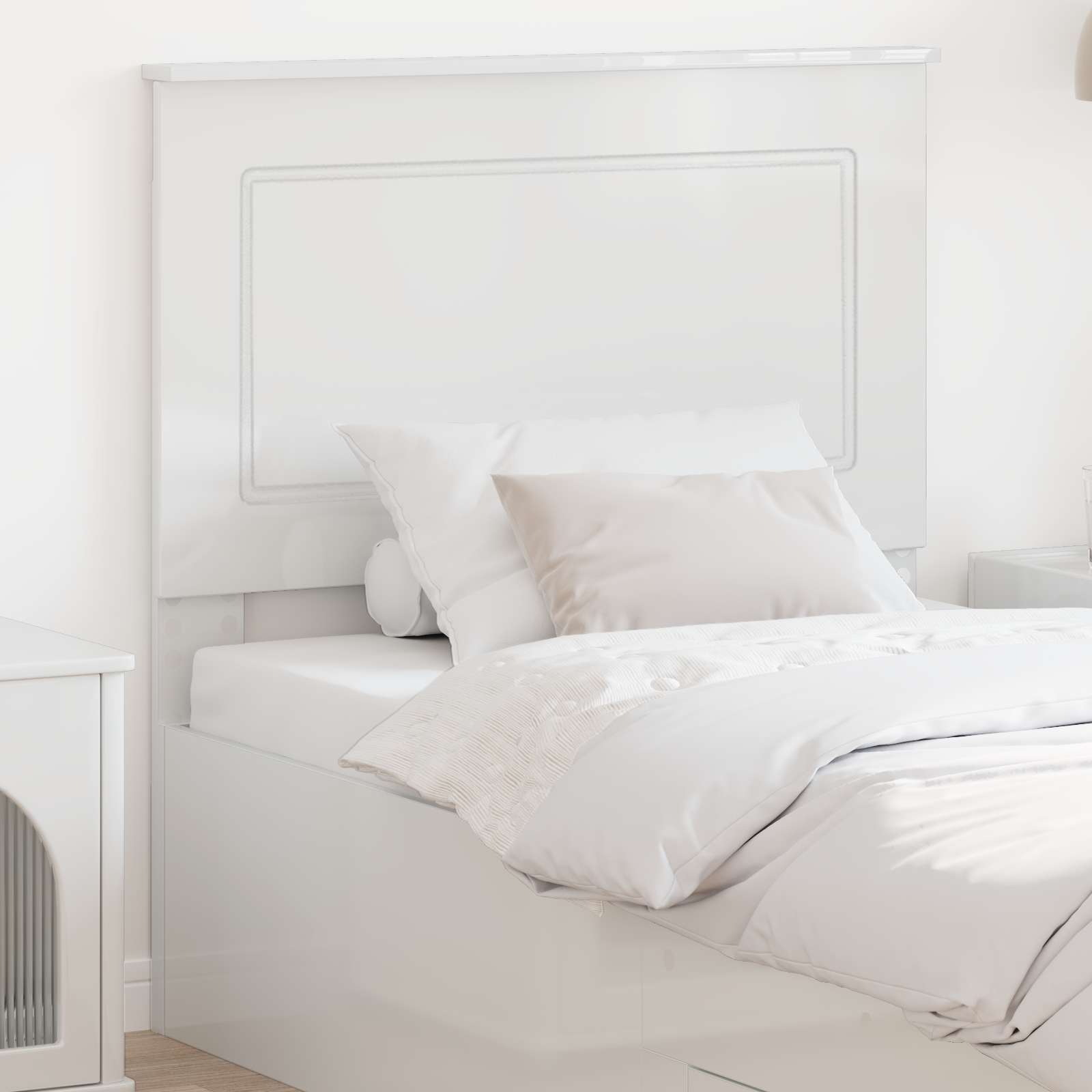 Tête de lit Blanc Brillant 100 cm Bois d’ingénierie - XIOS