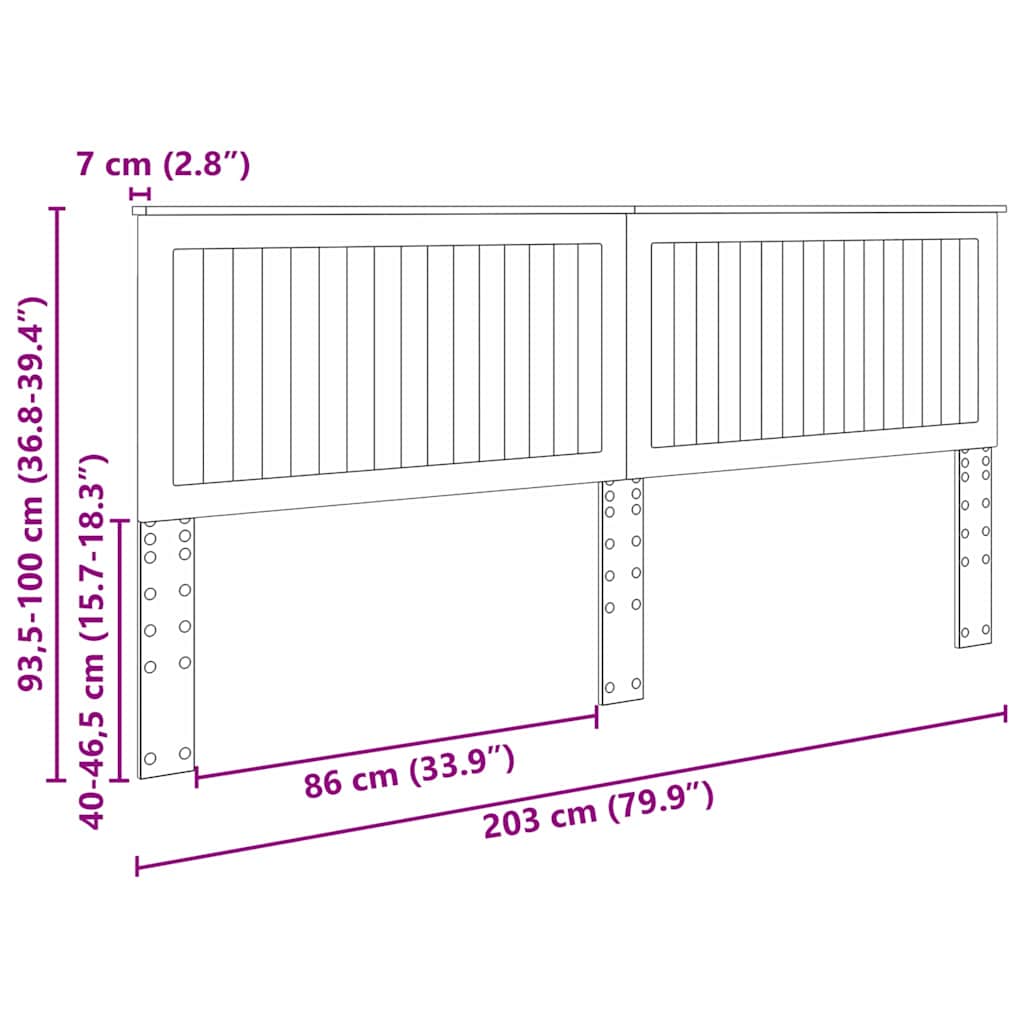 Tête de lit avec tête de lit Blanc 200 cm Bois d'ingénierie - XIOS