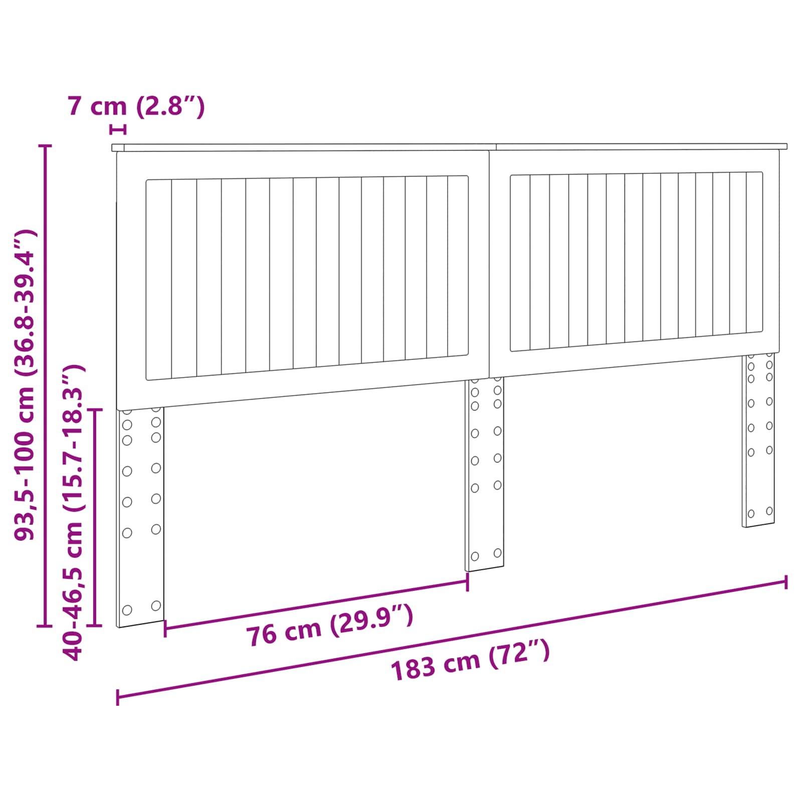 Tête de lit Chêne artisanal 180 cm Bois d'ingénierie - XIOS