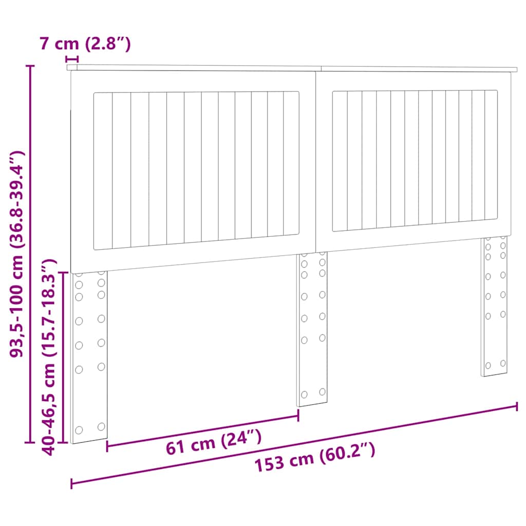 Tête de lit Chêne artisanal 150 cm Bois d'ingénierie - XIOS