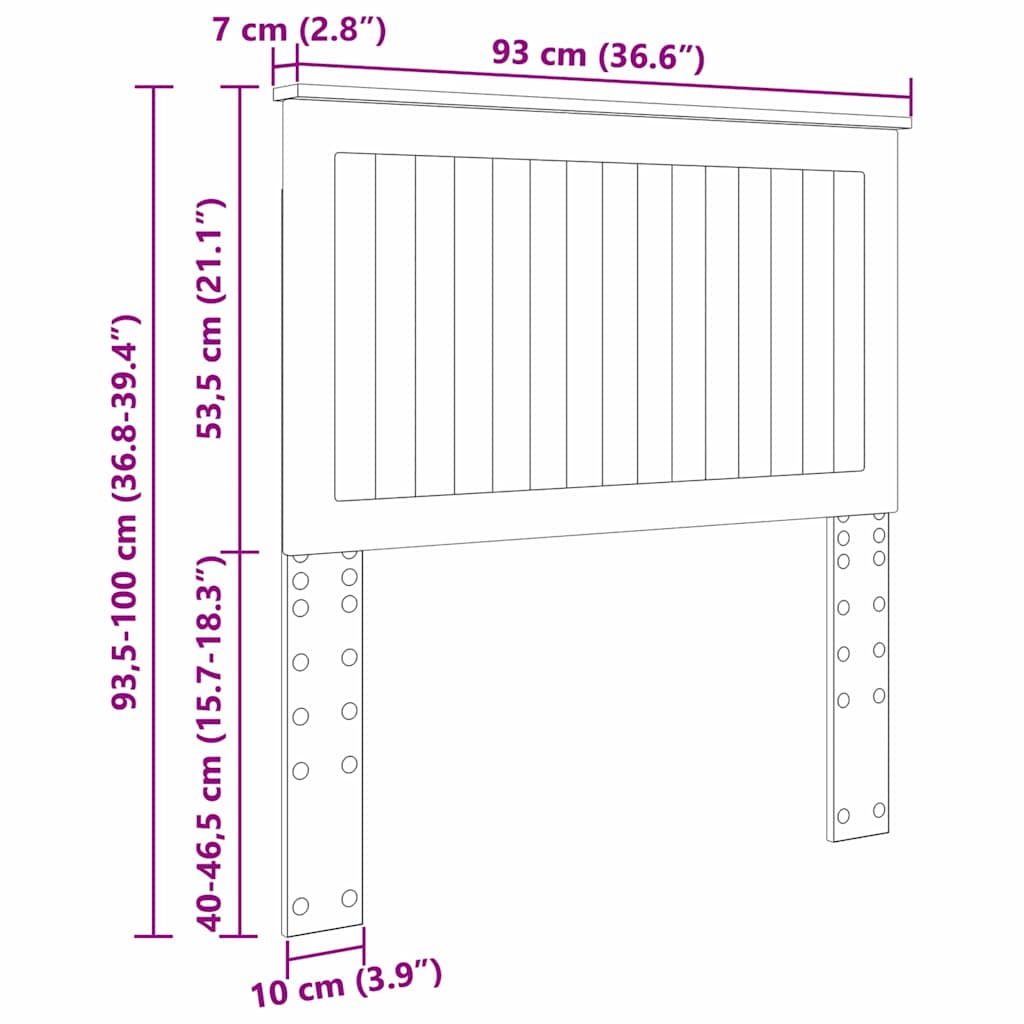 Tête de lit Gris Sonoma 90 cm Bois d'ingénierie - XIOS