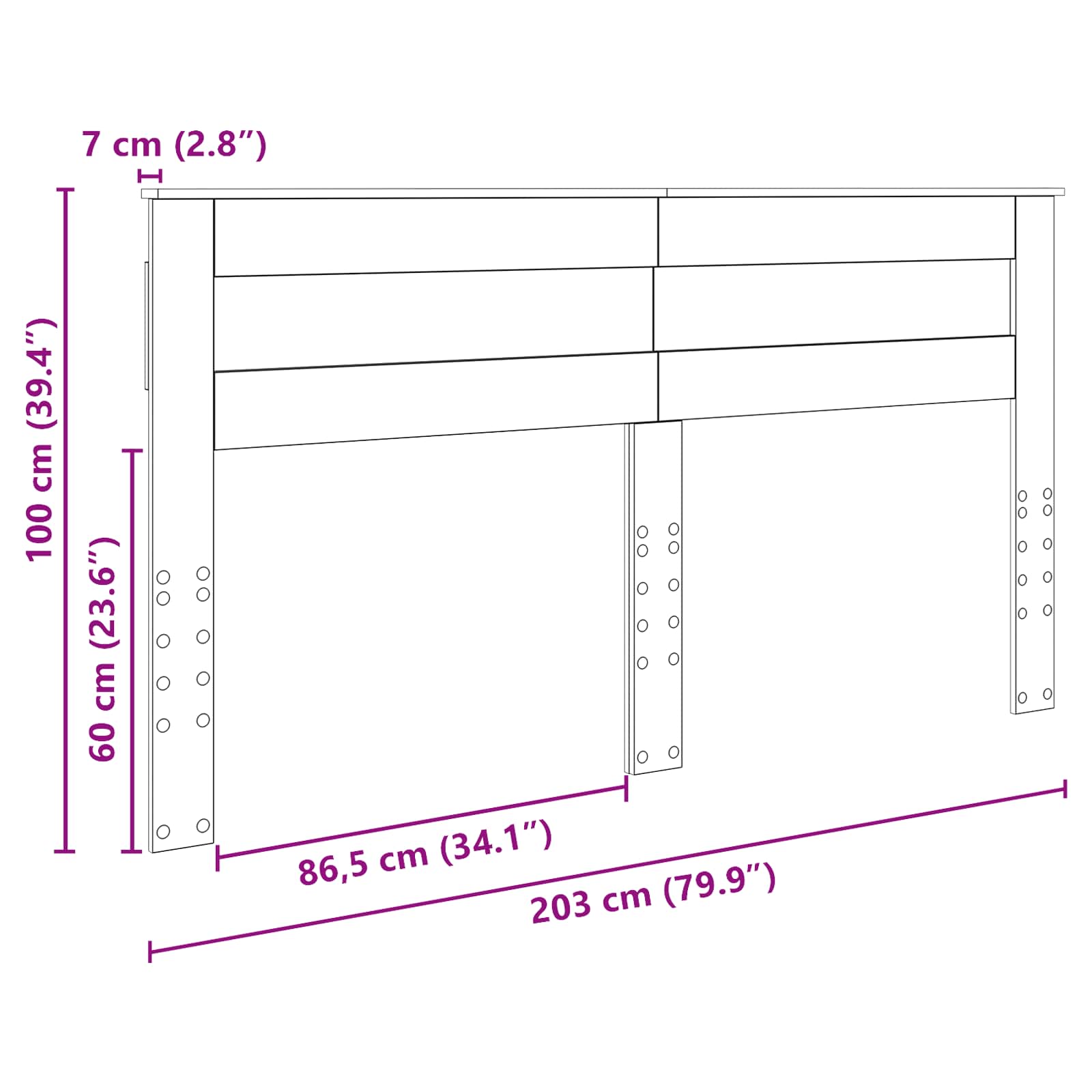 Tête de lit Chêne fumé 200 cm Bois d'ingénierie - XIOS