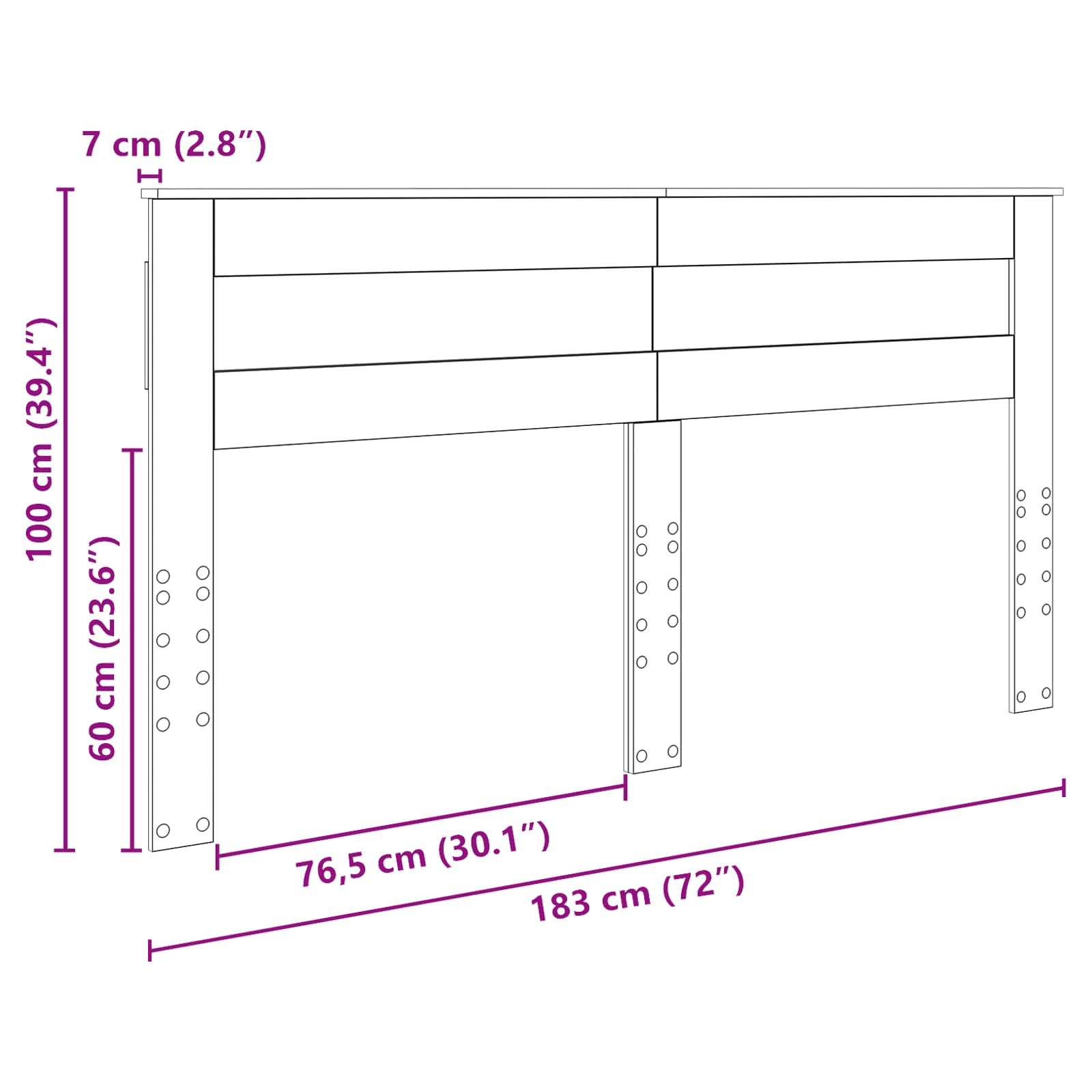 Tête de lit Chêne noir 180 cm Bois d'ingénierie - XIOS