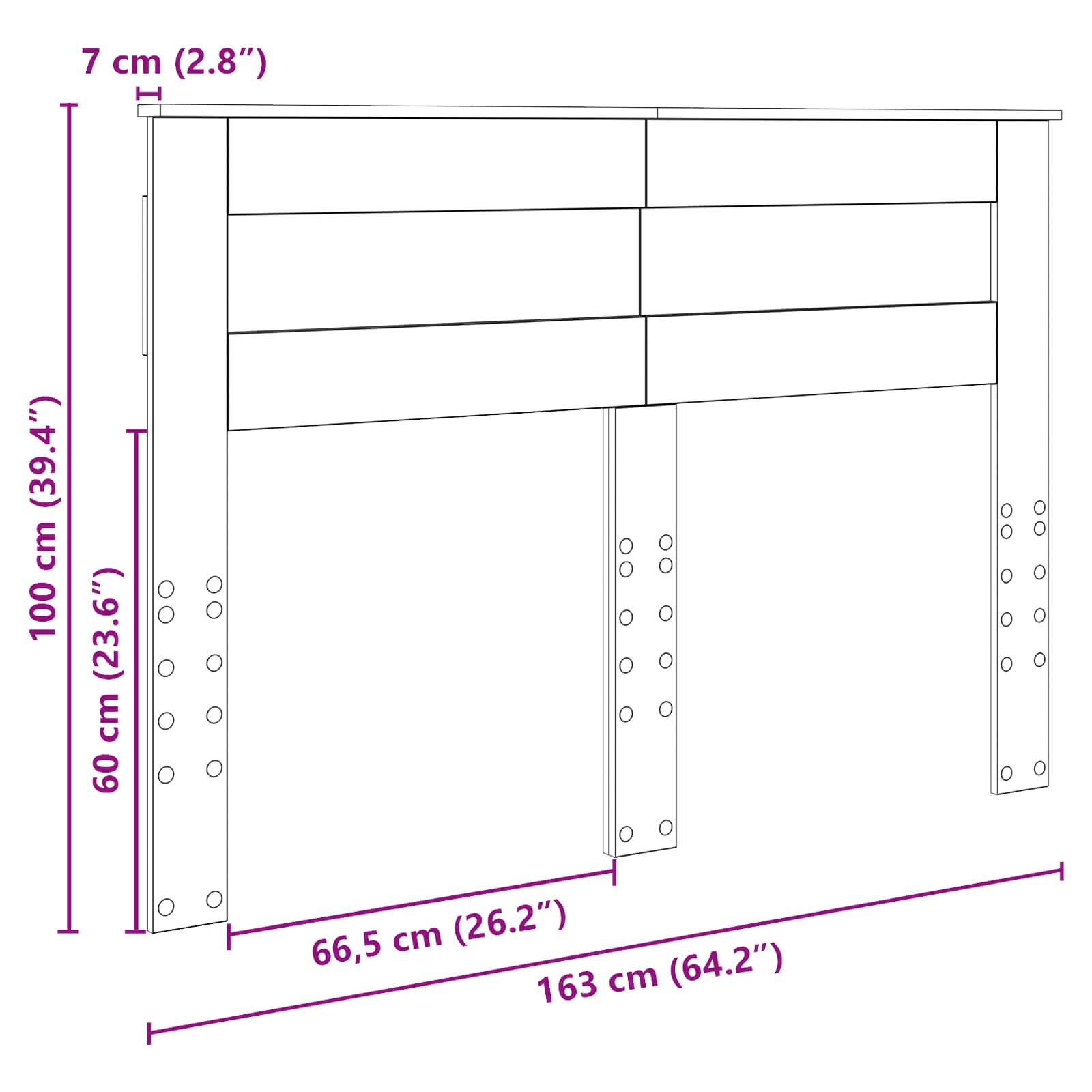 Tête de lit Chêne fumé 160 cm Bois d'ingénierie - XIOS