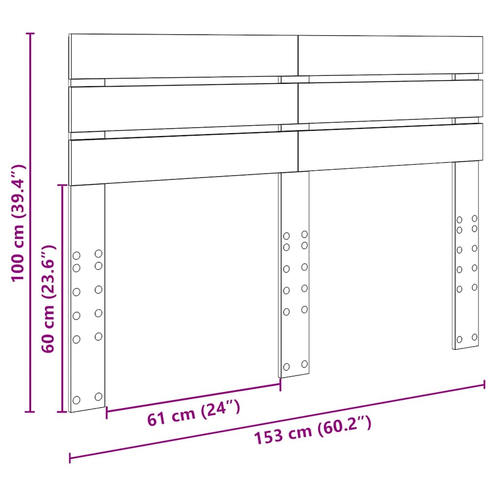 Tête de lit Chêne noir 150 cm Bois d'ingénierie - XIOS