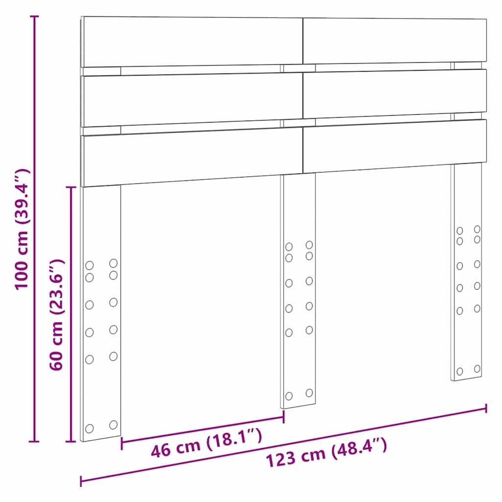Tête de lit Chêne fumé 120 cm Bois d'ingénierie - XIOS