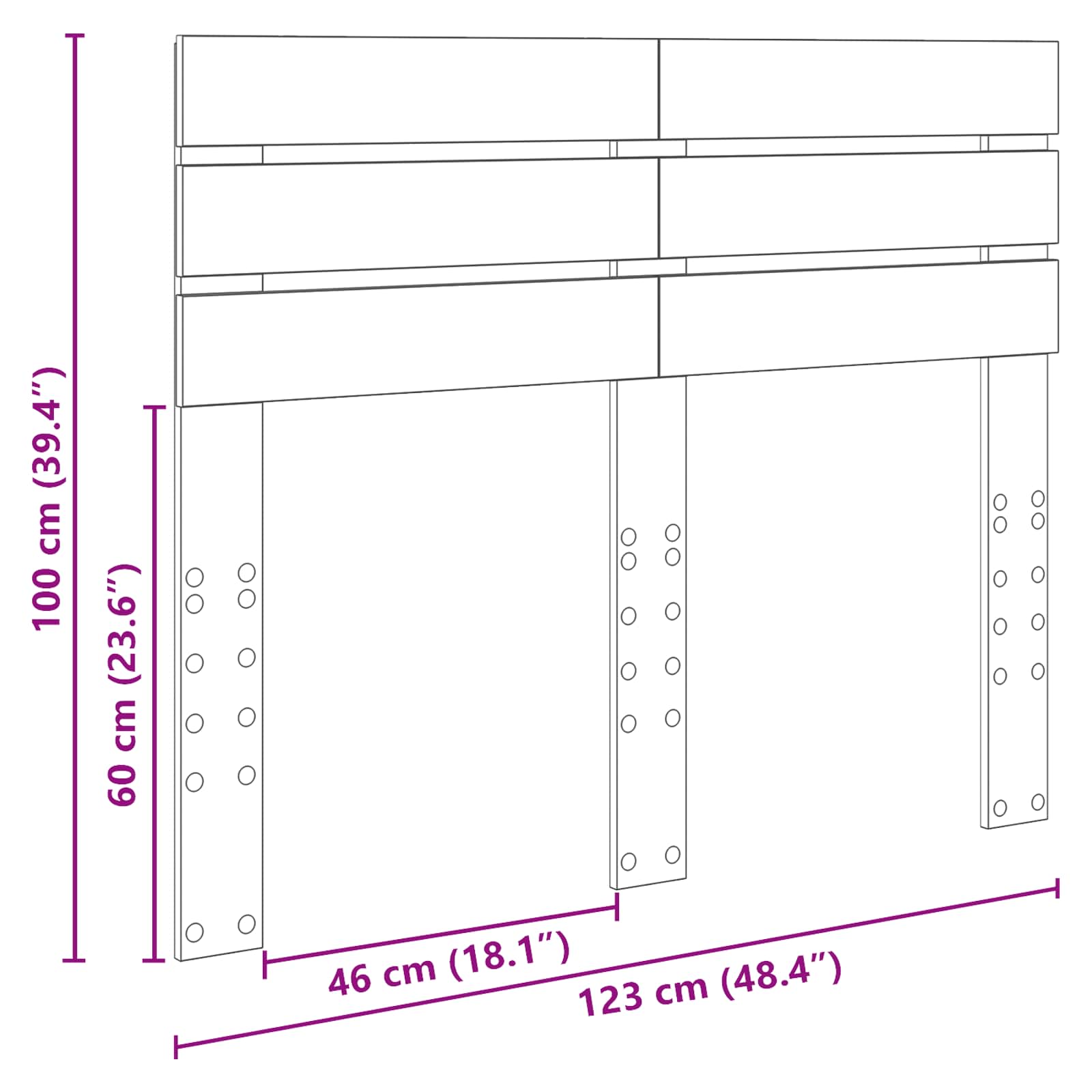Tête de lit Gris Sonoma Bois d'ingénierie