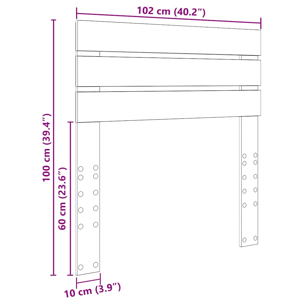 Tête de lit Gris béton 100 cm Bois d'ingénierie - XIOS