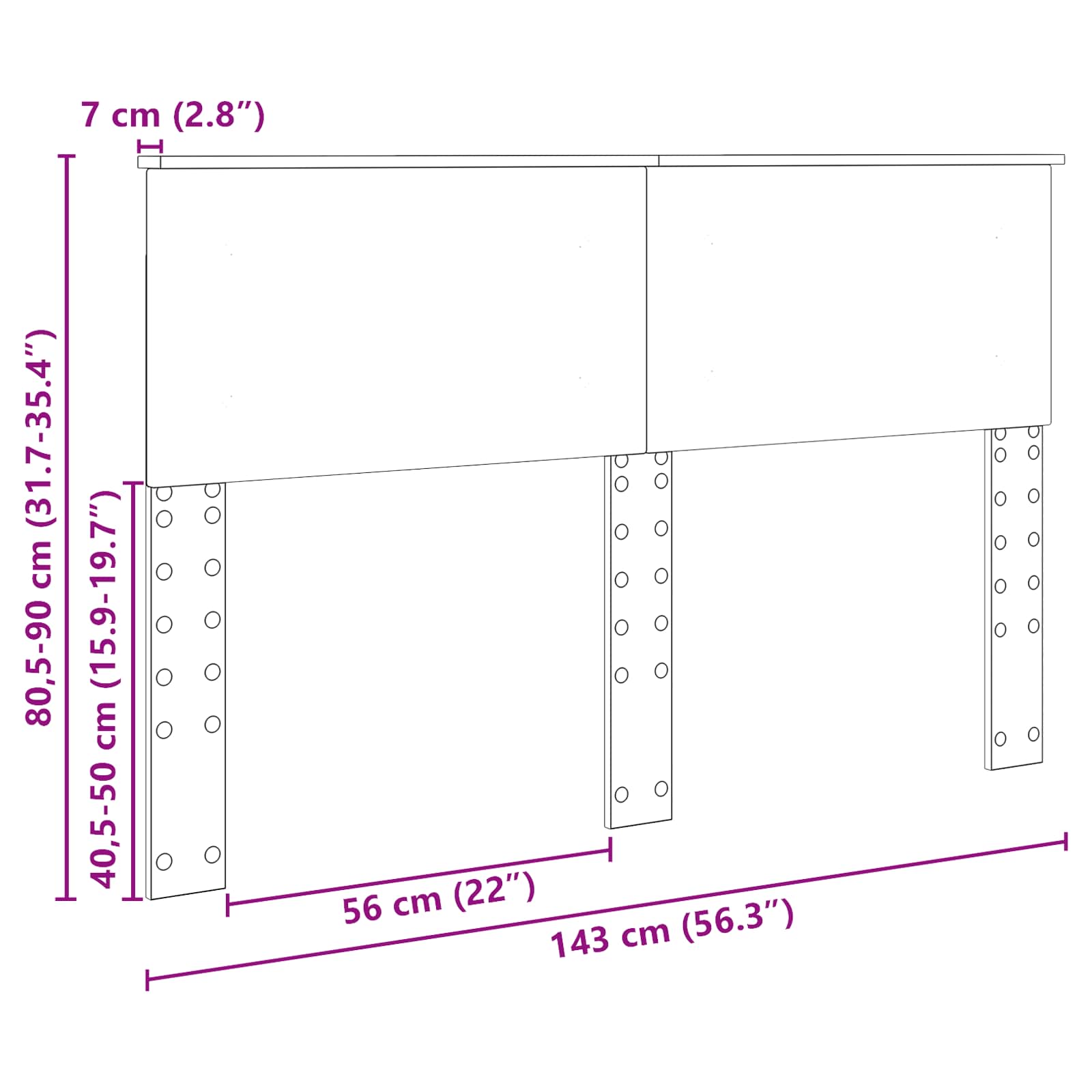 Tête de lit Chêne fumé 140 cm Bois d'ingénierie - XIOS
