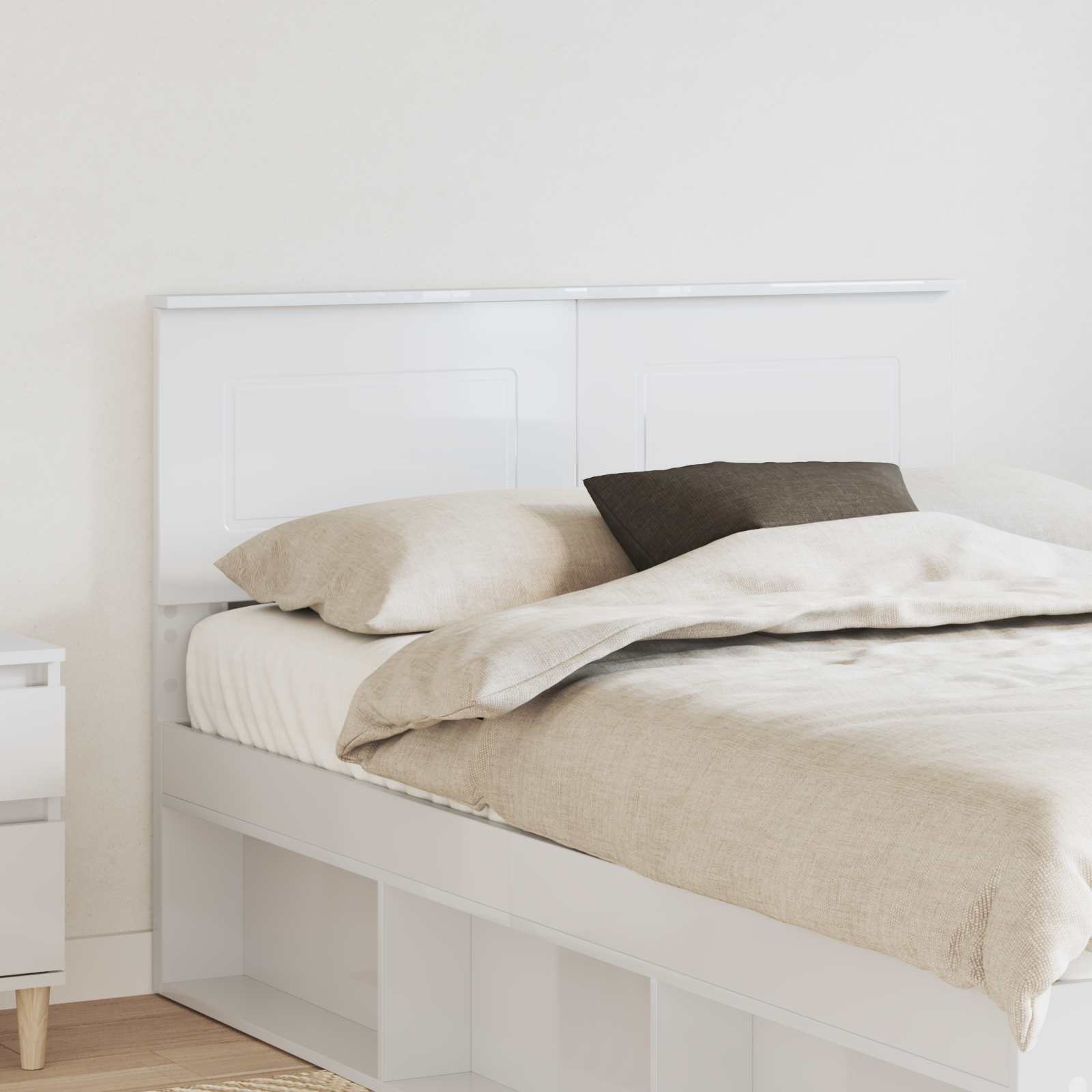 Tête de lit Blanc Brillant 135 cm Bois d'ingénierie - XIOS