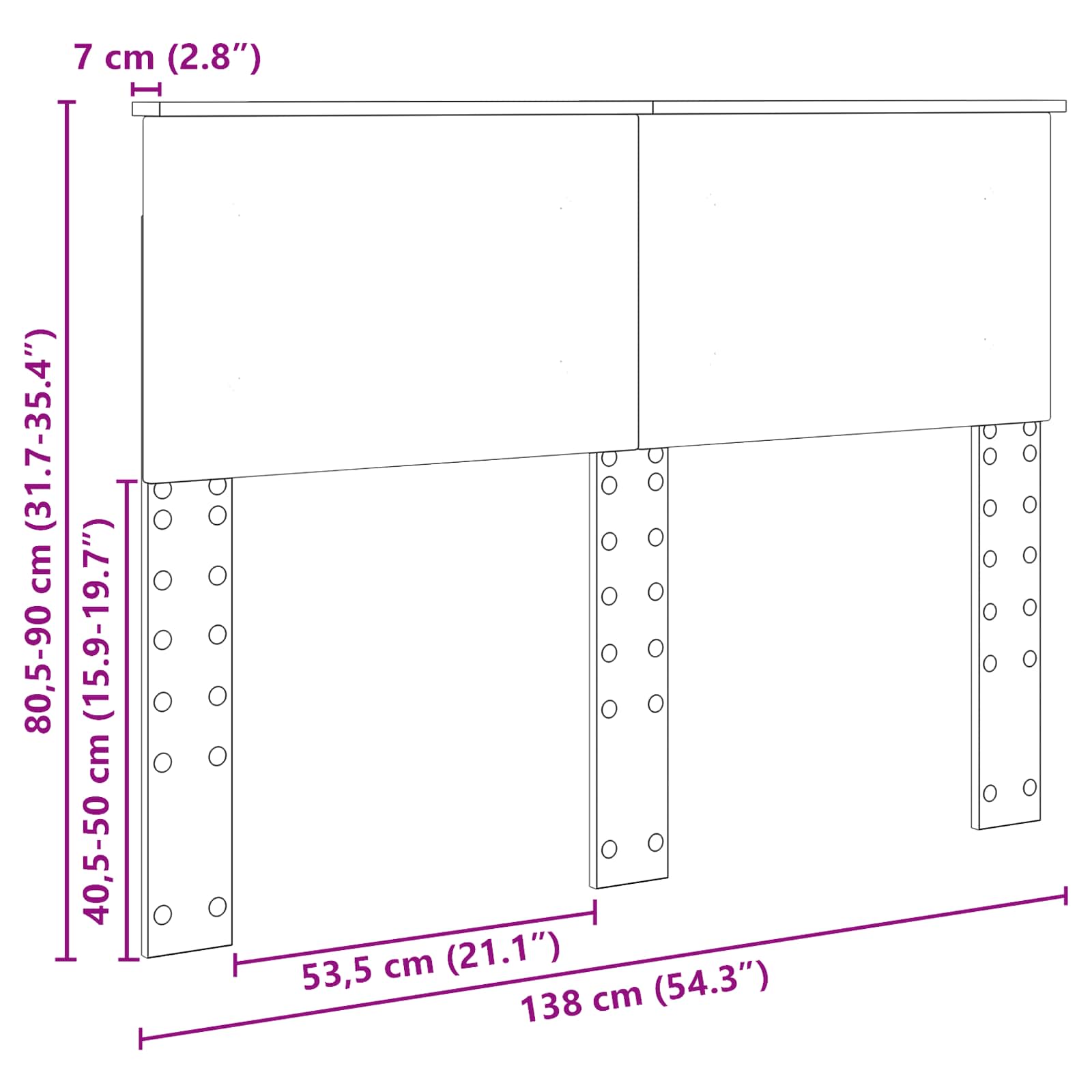 Tête de lit Chêne brun 135 cm Bois d'ingénierie - XIOS